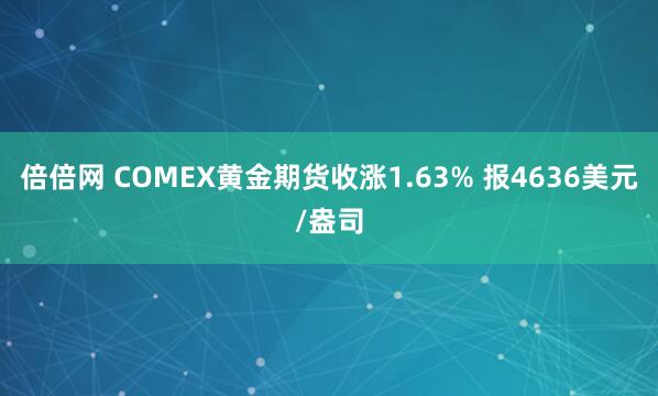 倍倍网 COMEX黄金期货收涨1.63% 报4636美元/盎司